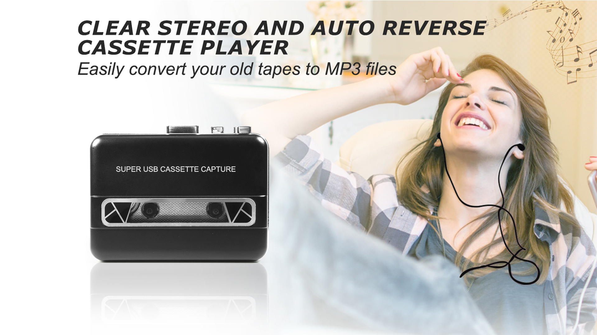Amazon.com: Janryzone Portable Auto Reverse Cassette Player,Clear